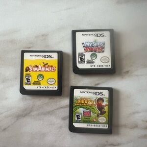 Nintendo DS Game Trio - Yellow, White, Green Cartridges